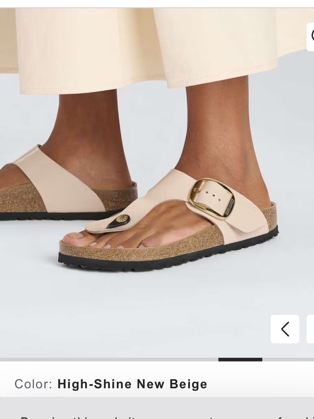 Birkenstock Gizeh big buckle high shine new beige size 6 36